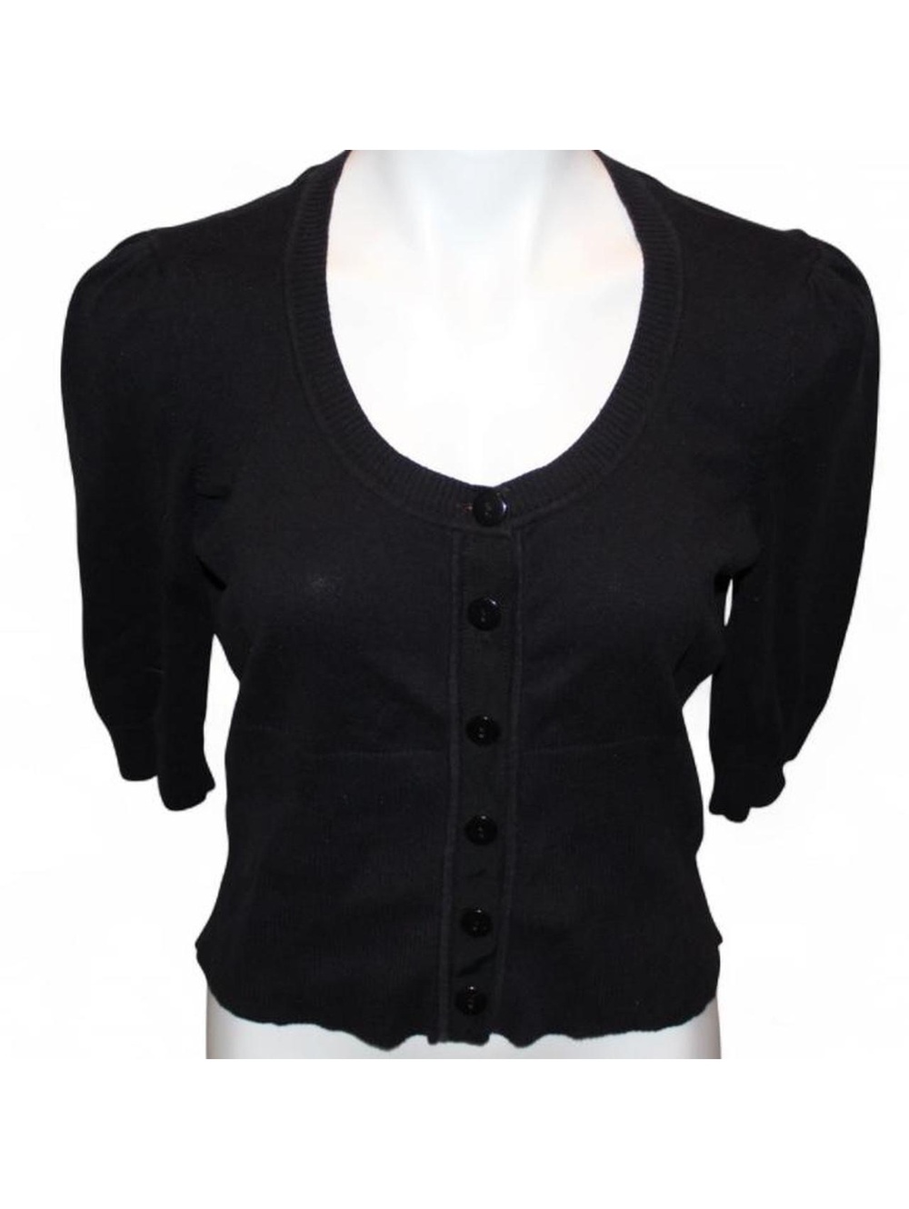 ELLE Black Button-Up Cardigan Sweater XS